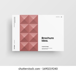 Creative business presentation vector A4 horizontal orientation front page mock up. Modern corporate report cover abstract geometric illustration design layout. Company identity brochure template.