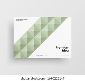 Creative business presentation vector A4 horizontal orientation front page mock up. Modern corporate report cover abstract geometric illustration design layout. Company identity brochure template.