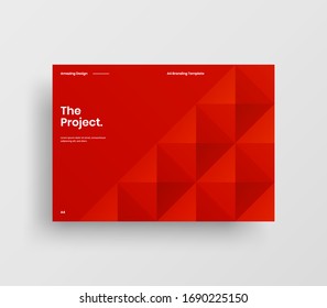 Creative business presentation vector A4 horizontal orientation front page mock up. Modern corporate report cover abstract geometric illustration design layout. Company identity brochure template.