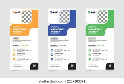 Tarjeta creativa para rack comercial o plantilla de diseño de volante dl 