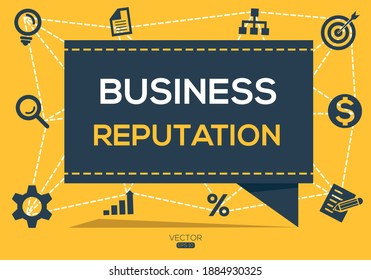 Creative (business reputation) Banner Word with Icon ,Vector illustration.
