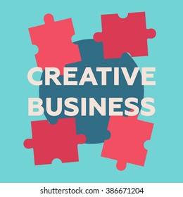 Creative business retro concept. Creative business vector illustration. Creative business logo in flat style. Creative business symbol vintage