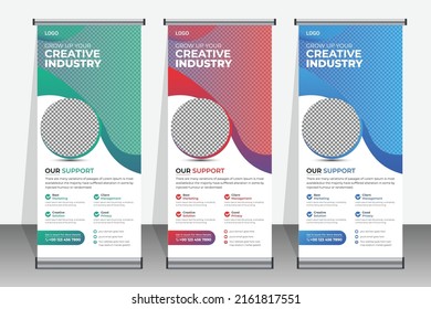 Creative business roll up banner design 