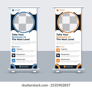 Vorlage für kreatives Business-Rollup-Banner-Design, Vektorgrafik