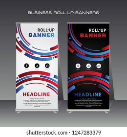  Creative Business Roll Up Banner flat design template ,Abstract Geometric banner Vector illustration