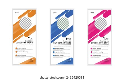 Pancarta de Creative Business Roll Up. presentación, exhibición, negocios, proyecto, empresa, Diseño Standee. Plantilla de banner.