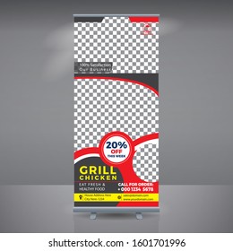 Creative Business Roll Up Banner stand. Abstract Modern Roll Up. Roll Up Template, Banner Stand or Roll Up Design Layout