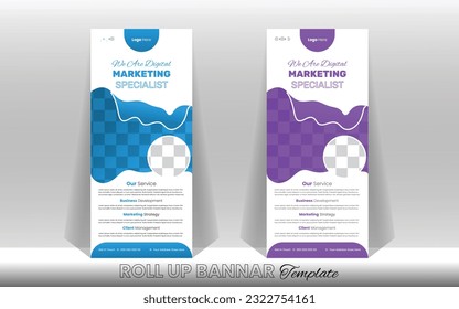 creativo diseño de banner Standee Roll Up Business. Plantilla de banner. Presentación y Folleto. Ilustración del vector