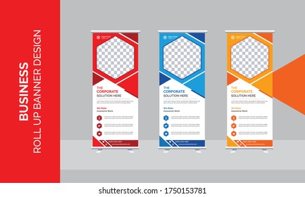 creative business roll up banner template design modern and creative roll-up banner design