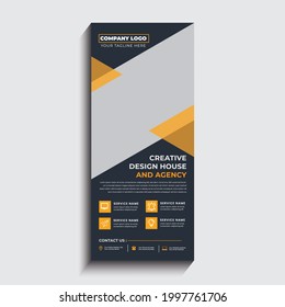 Creative Business Roll Up Banner Template. Standee Design. Banner Template
