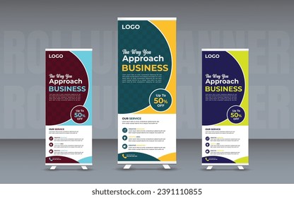 Plantilla de banner de resumen de negocios creativos