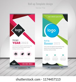 Creative Business Roll Up Design. Standee Design. Banner Template. Presentation and Brochure. Vector illustration