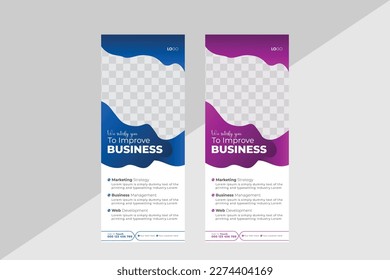 Creative Business Rollup Banner Stand with two color scheme Design templet