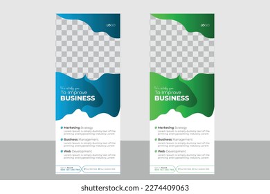 
Creative Business Rollup Banner Stand with two color scheme Design templet