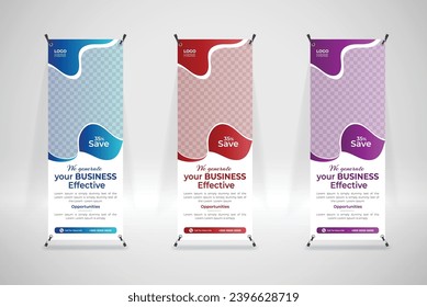 Creative business rollup or modern x banner design template