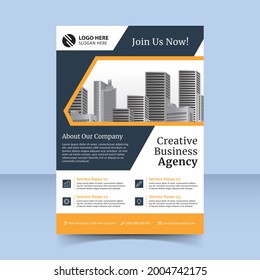 creative business service agent flyer poster template design