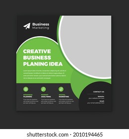 Creative business social media post template. Corporate digital marketing square flyer template and web banner.