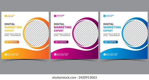 creative business social media post template. corporate social media post design