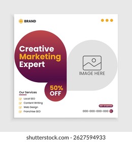 Creative business social media post template, Corporate square Instagram post premium vector