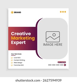 Creative business social media post template, Corporate square Instagram post premium vector