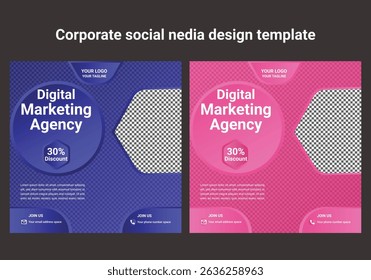 creative business social media post template. corporate social media post design