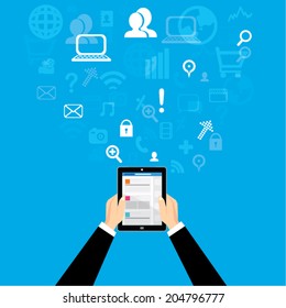 Creative Business and Social Network Conceptual Vector Design