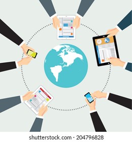 Creative Business and Social Network Conceptual Vector Design