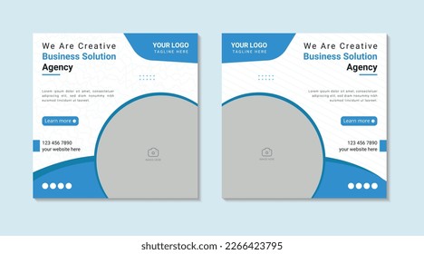 Creative business solution agency social media post design template, Square Flyer Design Template