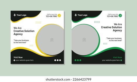 Plantilla de diseño de publicación de publicaciones de agencias de soluciones de negocios creativas, plantilla de diseño de volante cuadrado