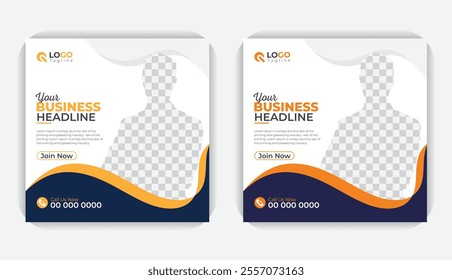 Creative business solution, clean and professional white background business social media square banner template design for your corporate business