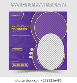 Creative Business solution social media post vector template design.