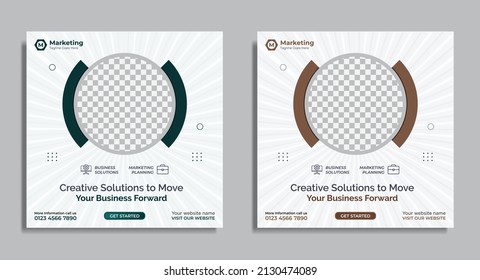 Creative Business Solutions Corporate Social Media Instagram Post For Digital Marketing Promotion Template Vector Premium 