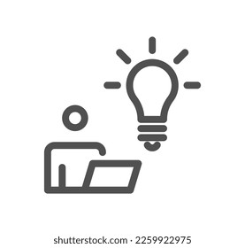 Icono creativo de soluciones de negocio y vector lineal.
