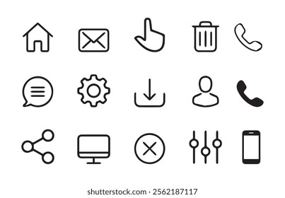Creative business solutions related icon sets. Name, phone, mobile, place, location, mail, website and message card sign. Illustration EPS 10