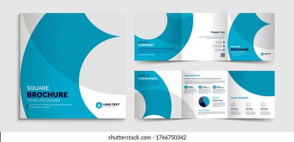 Creative business square trifold brochure template design