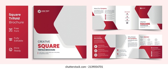 Creative Business Square Trifold Brochure Template Design