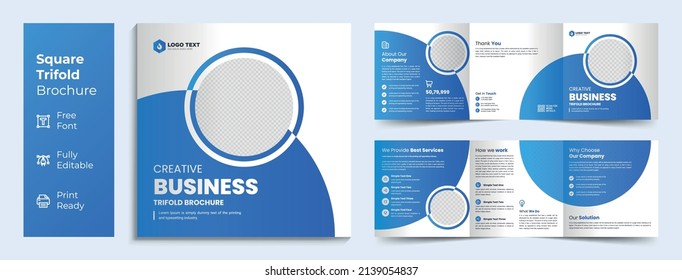 Creative Business Square Trifold Brochure Template Design