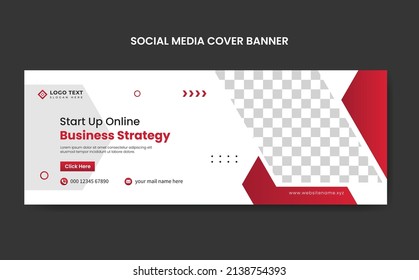 Creative Business Strategy Cover Photo Design for social media,  web banner template, corporate banner, header, business webinar banner, website header