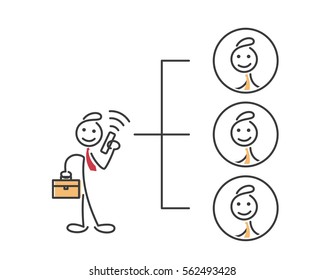 Creative Business Strategy Tips Stickman Illustration Concept - Build Positive Business Connection With Partner