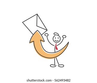 Creative Business Strategy Tips Stickman Illustration Concept - Spread The News About Who You Are