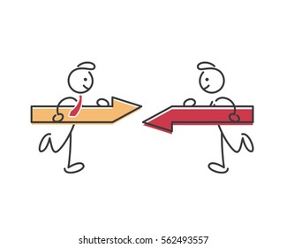 Creative Business Strategy Tips Stickman Illustration Concept - Perform Fair Competition Among Competitor