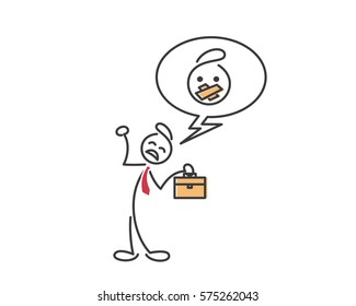 Creative Business Strategy Tips Stickman Illustration Concept - Speak Out Your Idea And Be Proud Of It