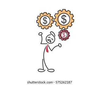 Creative Business Strategy Tips Stickman Illustration Concept - Deal With Bad Situation Wisely