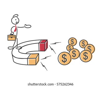 Creative Business Strategy Tips Stickman Illustration Concept - Creative Strategy Will Attract Profit