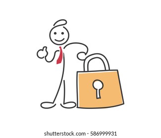 Creative Business Strategy Tips Stickman Illustration Concept - Guard Your Asset Wisely