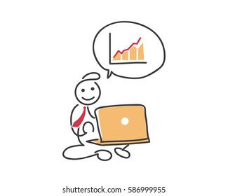 Creative Business Strategy Tips Stickman Illustration Concept - Take Advantage Of Technology To Monitor Your Business