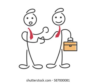 Creative Business Strategy Tips Stickman Illustration Concept - Set Up A Good Business Partnership