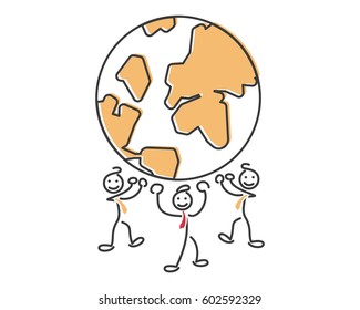 Creative Business Strategy Tips Stickman Illustration Concept - Be Ready For The Global Competition