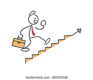 Creative Business Strategy Tips Stickman Illustration Concept - Strive Your Steps To Success