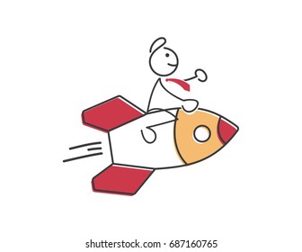 Creative Business Strategy Tips Stickman Illustration Concept - Be Fast And Responsive